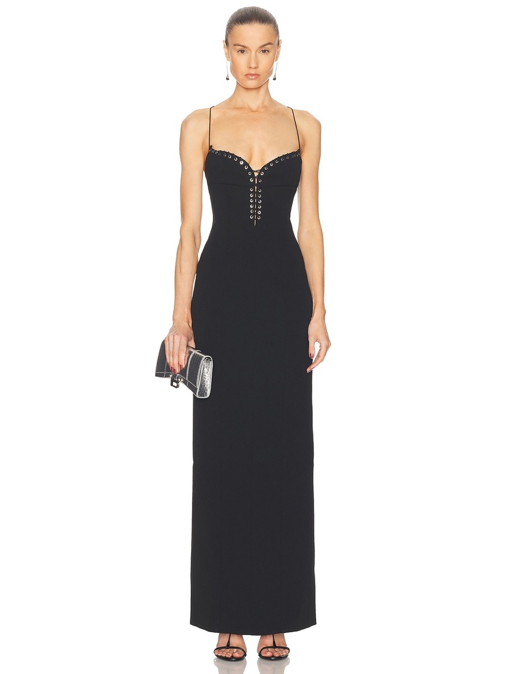 Ludovic De Saint Sernin Cleavage Crepe Maxi Dress